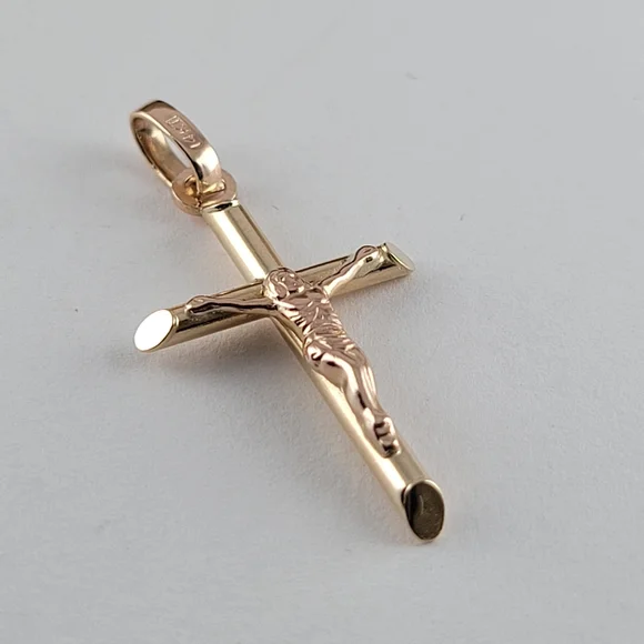 ❤️14k Small Solid Yellow Gold Crucifix Pendant! 👌🎁